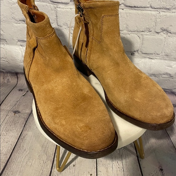 Franco Sarto Malina Tan Suede Leather Booties Sz 6 - Picture 8 of 9